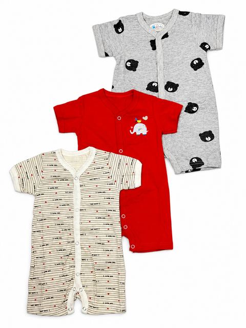 Montaly's - Pack of 2 Sleeveless Rompers - Red