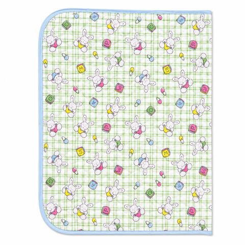 Diaper Changing Sheet - Large - Green - Rabbit