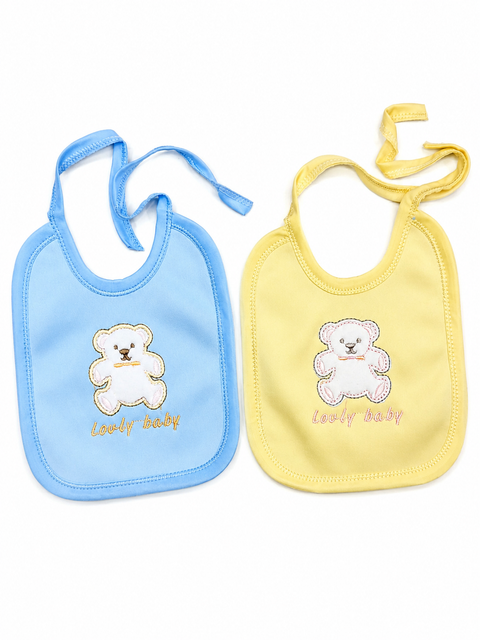 Pack of 2 Bibs - Blue & Yellow - Bears