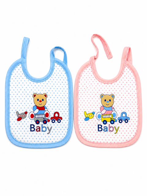 Pack of 2 Bibs - Pink & Blue - Cars