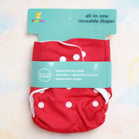 Reuseable Diaper - Red