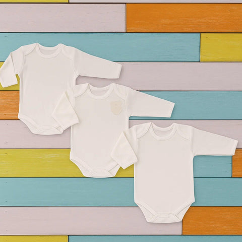 Pack of 3 - Plain Bodysuits - White