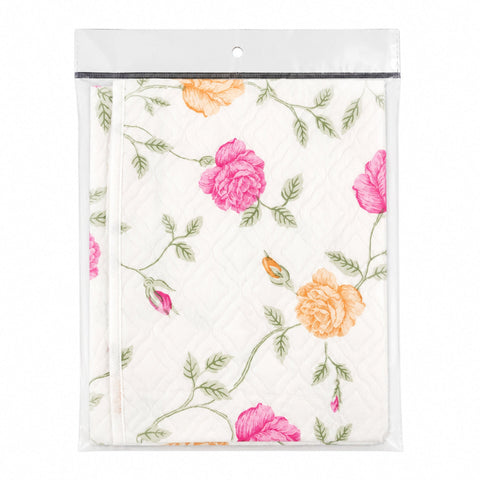 Diaper Changing Sheet - Pink & Green - Flowers & Leaves