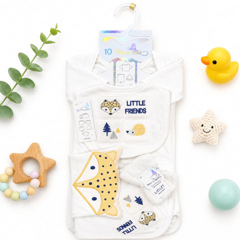 JL - Cotton Interlock - 10 Pieces - Fox Little Friends - Starter Set - Navy