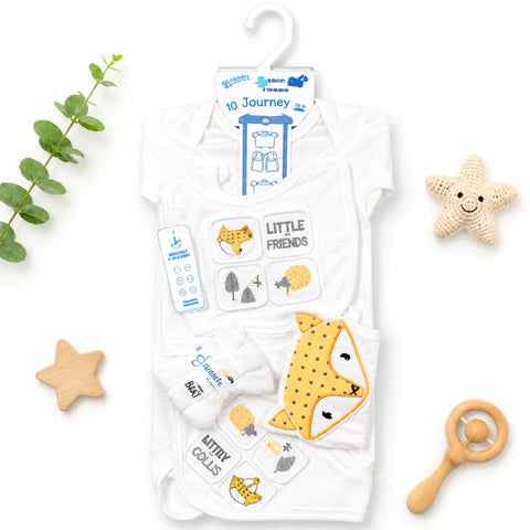 JL - Cotton Interlock - 10 Pieces - Fox Little Friends - Starter Set - Grey